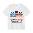 thumbnail image 2 of alcepopk Unisex 4th of July Shirts- Patriotic USA Dinosaur American Flag Print - Toddler Kids Gift - Independence Day Graphic Tee - Fourth of July Celebrations(White,4-5 Years), 2 of 4