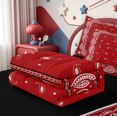 thumbnail image 5 of meiyoeat Classic Flower Zipper Queen Comforter Set with Fitted Sheet and 2 Pillowcases,Paisley Print Zipper Bedding Set For Adults,Red White,Black Reversible,4-Piece, 5 of 7