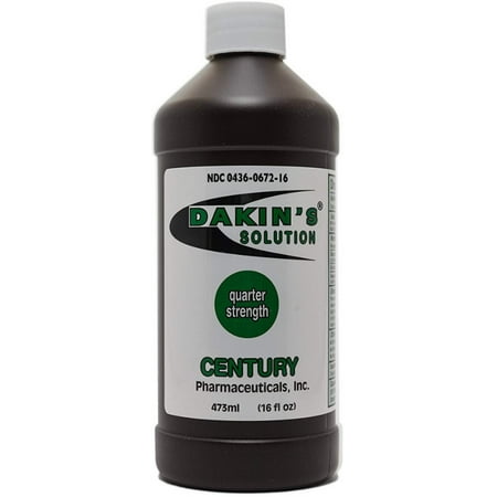 Dakin's Solution-Quarter Strength Sodium Hypochlorite 0.125% Wound Therapy for Acute and Chronic Wounds 16 oz  1