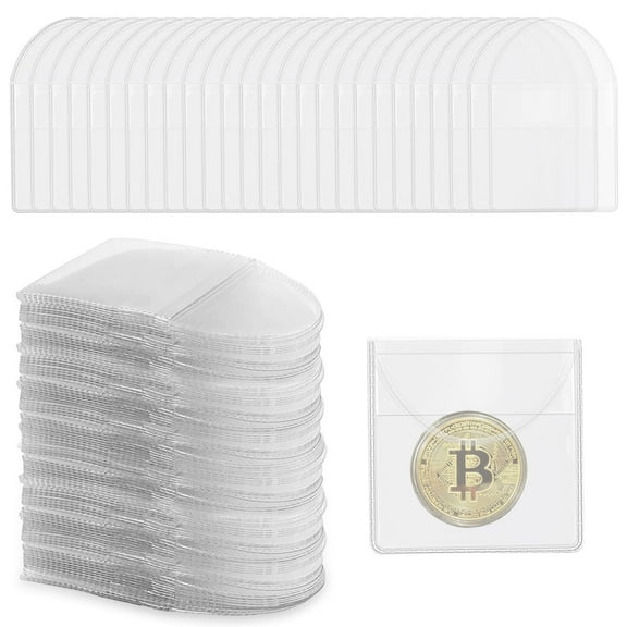 150pcs Single Pocket Coin Holders, EEEkit Individual Plastic Coin Sleeves, Coin Protector