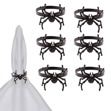 

Fovolat Spider Napkin Rings|6pcs Metal Napkin Holder Spooky Spider Decor|Halloween Kitchen Decor Table Setting Decorations Dining Room Supplies for Fall Autumn Thanksgiving