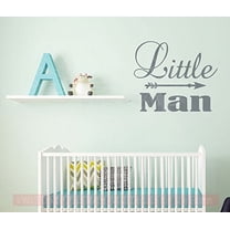 Little Man Vinyl Decals Nursery Décor Boys Room Stickers, Storm Gray, 23x19-Inch