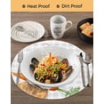 thumbnail image 3 of 15 Inch Round Placemats Set of 6, Easter Bunny Non Slip Heat Insulation PP Table Mats, Spring Rabbits Carrots Gray Buffalo Plaid Washable Place Mats for Kitchen Dining Party Table Decor, 3 of 7