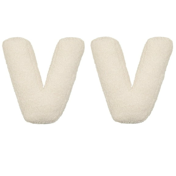 Mupvlun V English Letter Pillow, Special Shaped, Soft Comfy Design, Alphabet Decorative Throw Cushion for Sofa Bedroom Living Room Car (2 Pcs)