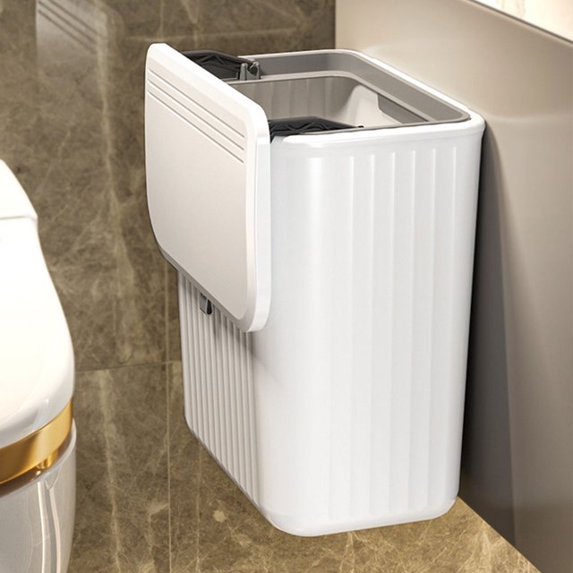 Cubo de basura de 8/12L, multifunción montado en la pared de gran capacidad para cocina y baño