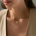 thumbnail image 2 of Turandoss Bow Necklace for Girls Women Dainty 14K-Gold-Plated Necklace Small Simple Bow Pendant Choker Necklaces Chain Necklaces Trendy Jewelry Gift for Girl Women, 2 of 7
