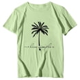 thumbnail image 4 of Womens Graphic T-shirts Short Sleeve Crewneck Palm Tree Print Tee Beach Hawaiian Summer Tops Green L, 4 of 4