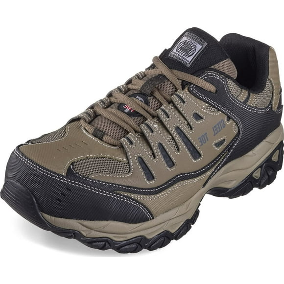 Skechers Men's Cankton Steel Toe Construction Shoe, Pebble/Black, 7.5