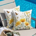 thumbnail image 4 of Spring Flower Throw Pillow Cover Yellow Floral Daisy Field Butterfly Pastoral Cotton Linen Cushion Cover Throw Pillow Case with Invisible Zipper for Couch Sofa Bed Chair Car 24x24 Inch, 4 of 9