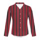 thumbnail image 4 of Blusa y camisa de manga larga con cuello vuelto para hombre, informal, a la moda, con botones, estampado, de poliéster, 4 of 4
