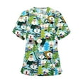 thumbnail image 1 of Binpure Women Christmas V-Neck Short Sleeve Tops Nurses Work Uniform Blouses, 1 of 2