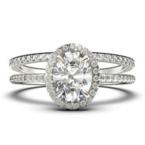 Bridal Ring Set Art Deco 2.25 Carat Oval Cut Diamond Moissanite Engagement Ring, Wedding Ring in 925 Sterling Silver With 18k White Gold Plating, Promise Ring, Anniversary Gift