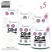 3000 Pack Smartbuy 52X CD-R 700MB 80Min White Top (Non-Printable) Data Blank Media Recordable Disc