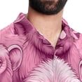 thumbnail image 5 of Pink Monkey Gorilla Men's Hawaiian Shirt, Short Sleeve Printed Button Down Beach Casual Tops, Summer Spread Collar Men's Shirts, 5 of 6