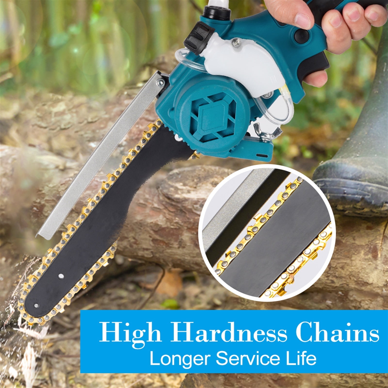 8 Inch Brushless Electric Saw for 18V Battery 2000W High Power Cordless Chainsaw Garden Cutting Trimming Tool ,Efficient Cutting