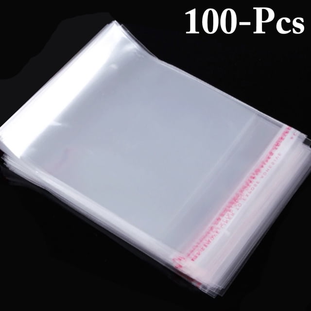 Coofit 100 Pcs Sac Refermable Pratique en Plastique Transparent avec Fermeture Éclair Sac en Poly Sac Refermable
