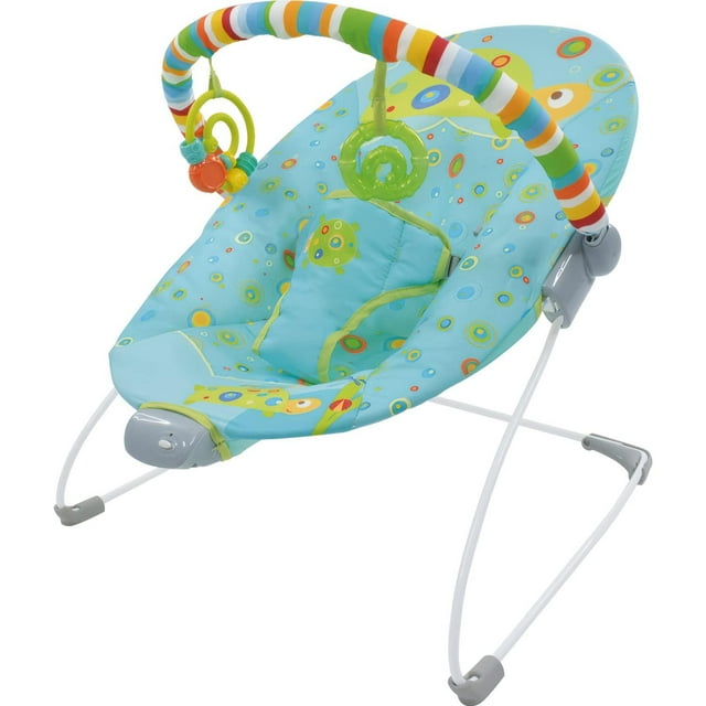 Silla Vibradora Mecedora Little Monkey Portátil con Barra de Juguetes y Arnés de 3 Puntos Patas Anti