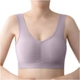 thumbnail image 5 of Bras! Ashirexll Womens Push Up Bra, Plus Size Wireless Solid Color Soft Summer Thin No Steel Ring Breathable Gathering Posture Support Bra Purple XL, 5 of 8