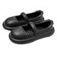 thumbnail image 1 of Zapatos Redondos para Mujer Suelas Gruesas Sandalias Planas Verano Cerrado Punta Redonda Zapatos Sin Cordones 37 a 38 Negro, 1 of 8