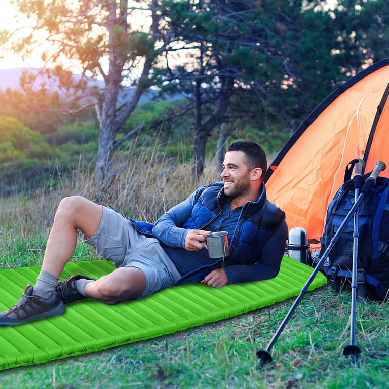 Goplus 3 Inch Inflatable Camping Sleeping Pad Waterproof Comfortable Sleeping Mat Green