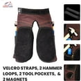 thumbnail image 6 of Equine Care Farrier Apron Chaps 2mm Leather Canvas 23" Lenght 28-52" Brown Black, 6 of 7