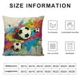 thumbnail image 5 of COMIO  Football Pillows Decorative Throw Pillow Cover Sports Passion Rainbow Color Soccer Balls Doodle Polka Dot Pillow Case Square Cushion Cover Christmas Sofa Bed, 5 of 5