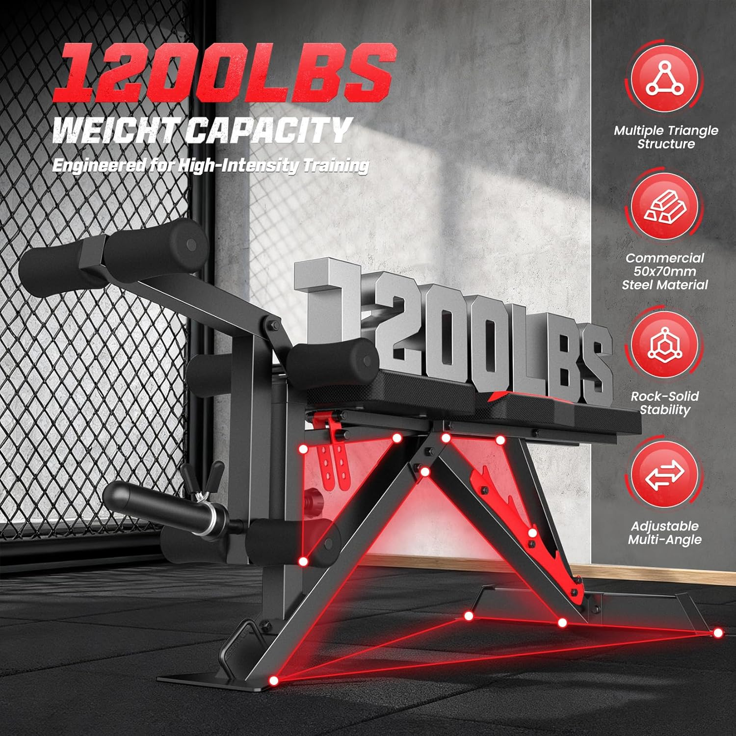 Vibespark 1200 lb Weight Bench with Leg Developer photo 2