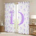 thumbnail image 2 of Castle Fairy Personalized Initial Girl Black Out Curtains,Kawaii Bowknot Curtains Pack of 2 (42x63 Each),Purple White Bedroom Curtains,Microfiber Bedroom Decor, 2 of 6