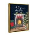 thumbnail image 3 of Stupell Industries Cozy Christmas Fireplace Mantle Graphic Art Metallic Gold Floating Framed Canvas Print Wall Art, Design by Katie Doucette, 3 of 6