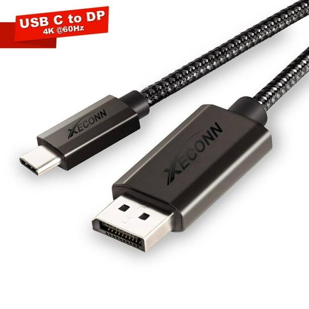 Cable USB C a DisplayPort de 6 Pies, Cable USB C a DP de 4k60hz, Adaptador Tipo C a DP para Portátil Samsung galaxy, Compatible con Thunderbolt 4/3