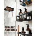thumbnail image 3 of Estantes de ducha adhesivos, paquete de 6, organizadores y almacenamiento de baño de gran capacidad, estantes inoxidables con soporte para jabón, sin perforaciones, montaje en pared, decoración de, 3 of 7
