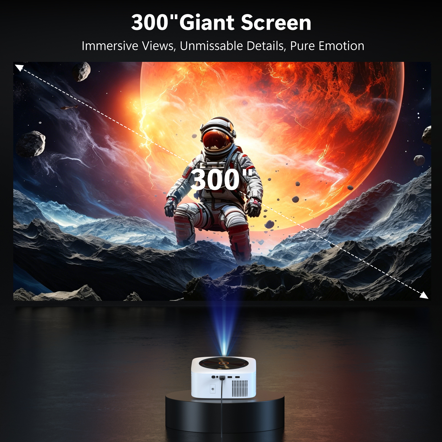 HAPPRUN J7-W 1500 ANSI Smart Projector Netflix photo 8