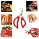thumbnail image 4 of Paquete de 6 tijeras para mariscos, pescado, cangrejo, langosta, camarones, cangrejos, cangrejos, tijeras multifuncionales de acero inoxidable, tijeras para mariscos (negro, rojo), 4 of 7