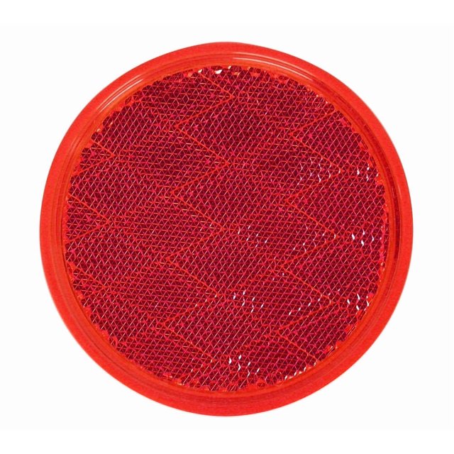 Peterson Réflecteur Mfg. V475R Montage Rapide; Lentille Rouge; Rond 3-3/16 Pouces; Sans Boîtier; Support Adhésif