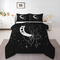 Castle Fairy Animal Cat Bedding Comforter Set 2pcs for Boys Girls,Bohemian Theme Twin Comforter Sets Microfiber,Galaxy Starry Sky Breathable Bedding Set,Luxury Bedroom Decor,Reversible