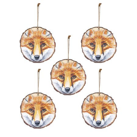 

Gyedtr Lovely Christmas Round Wooden Hanging Night Scenery Printed Pendant