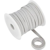 27.34 Yards Flat Drawstring Rope Replacement 1/4 inch(8mm) Wide Light Grey Soft Drawstring Cord with 1pc Plastic Spool for Coats Pants Shorts