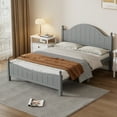 thumbnail image 2 of Traditional Concise Style Full Size Solid Wood Platform Bed with Headboard, No Need Box Spring Gray, 2 of 5