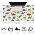thumbnail image 5 of Long Mouse Pads for Desk,Colorful Dinosaurs Leaves Pattern Desk Mats on Top Of Desks, Desk Mouse Pad Extra Large with 3mm Non-Slip Base and Stitched Edge for Gaming,Office,Work,Home 47.3"x23.6", 5 of 6