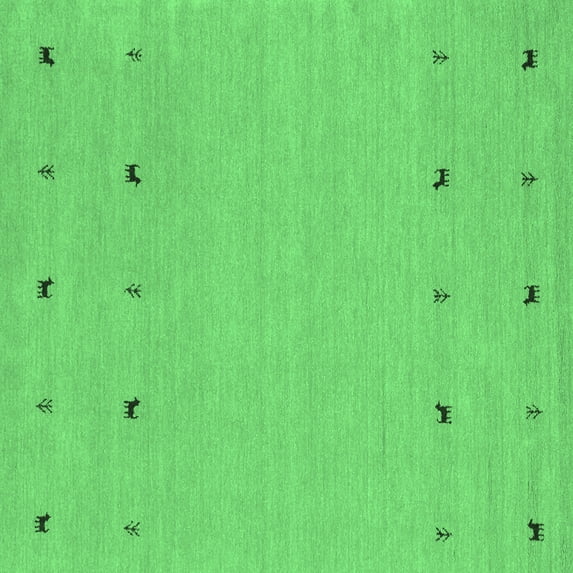 Ahgly Company Indoor Square Solid Emerald Green Modern Area Rugs, 6' Square