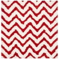 thumbnail image 7 of SAFAVIEH Barcelona Carmella Chevron Stripes Shag Area Rug, Ivory/Rust, 2' x 3', 7 of 7