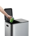 thumbnail image 2 of 16 Gallon (2x30L) Dual Kithcen Trash Can, Rectangular Hands-Free Dual Compartment Recycling Kitchen Step Trash Can with Soft-Close Lid, Built in Filter for Odor Control, 2 of 6
