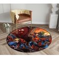 thumbnail image 1 of DEYOU Cartoon Amazing Spiderman Pattern Round Area Rugs Diameter 5 x 5ft Floor Carpet Mat for Living Dinning Room Bedroom Kitchen Hallway Office Decor, 1 of 5