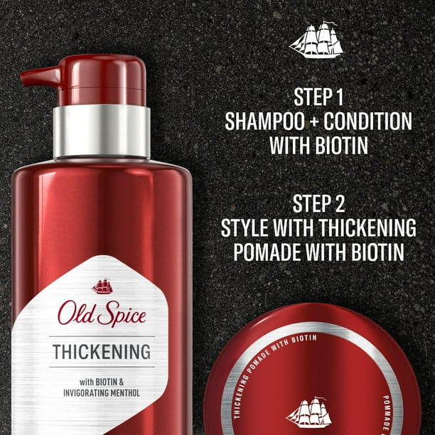 Old Spice Thickening 2in1 Men's Shampoo and Conditioner with Biotin and Invigorating Menthol, 530ML