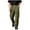 Army Green, variant on Men Contrast Drawstring Elastic High Waist Multi Flap Cargo Corduroy Wide Leg Pants Deep Side Patch Pockets Thick Soft Textured Streetwear Daily Trousers L