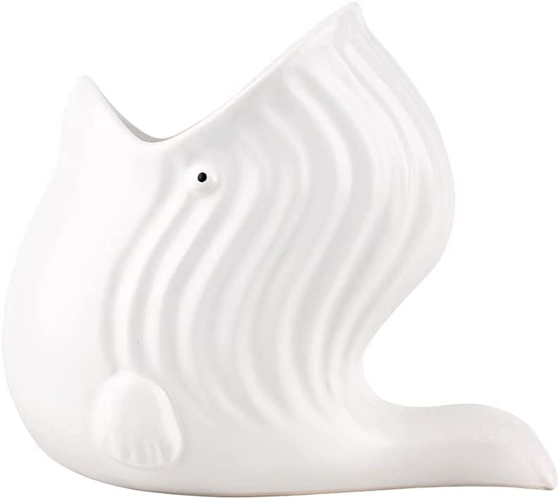White Utensil Holder for Countertop Cute Whale Kitchen Ceramic Crock