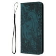 thumbnail image 2 of TECH CIRCLE Wallet Case For iPhone 15 Plus,Emboss Elephant Flower Kickstand Card Slots Magnetic Closure PU Leather Shockproof TPU Shell Wrist Strap for Apple iPhone 15 Plus 6.7" 2023,Green, 2 of 7