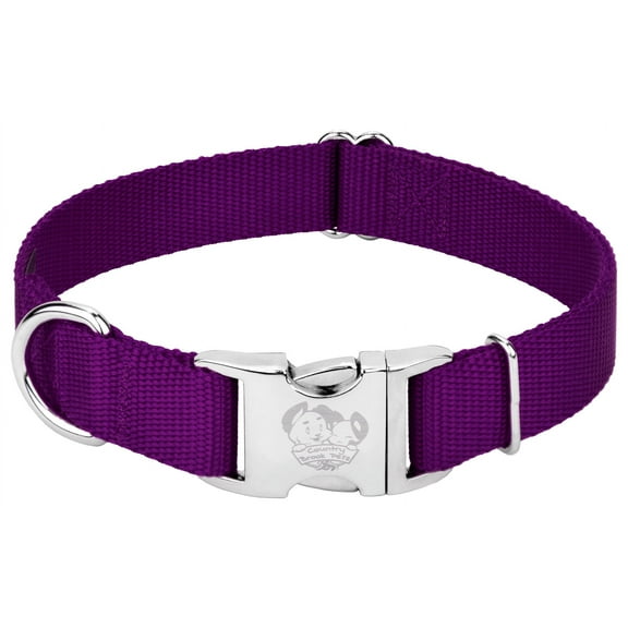 Country Brook Petz® Premium Nylon Dog Collar with Metal Buckle for Small Medium Large Breeds (Small, 3/4 Inch, Purple)