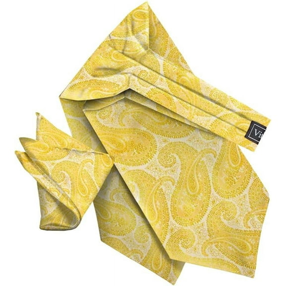 Vittorio Farina Paisley Tone On Tone Ascot & Pocket Square