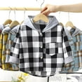 thumbnail image 2 of Mikilon Hoodies for Boys Size 3-10 Years Casual Long Sleeve Plaid Button-Up Shirts Fashion Comfortable Patchwork Color Loose Sweatshirts with Pockets, 2 of 9